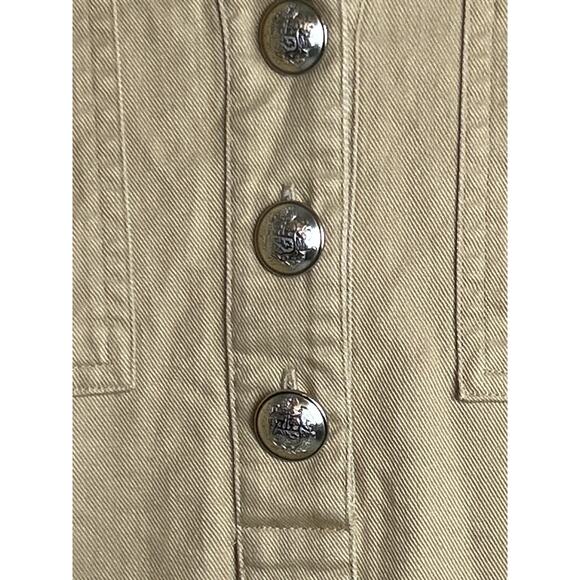 Loft Women's Small tan Twill Patch Pocket pull over Mini Dress new with tag fall - Picture 6 of 6